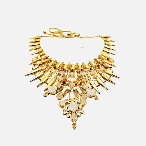 Kendra Scott Seraphina Gold and White Statement Necklace - Picture 4 of 4